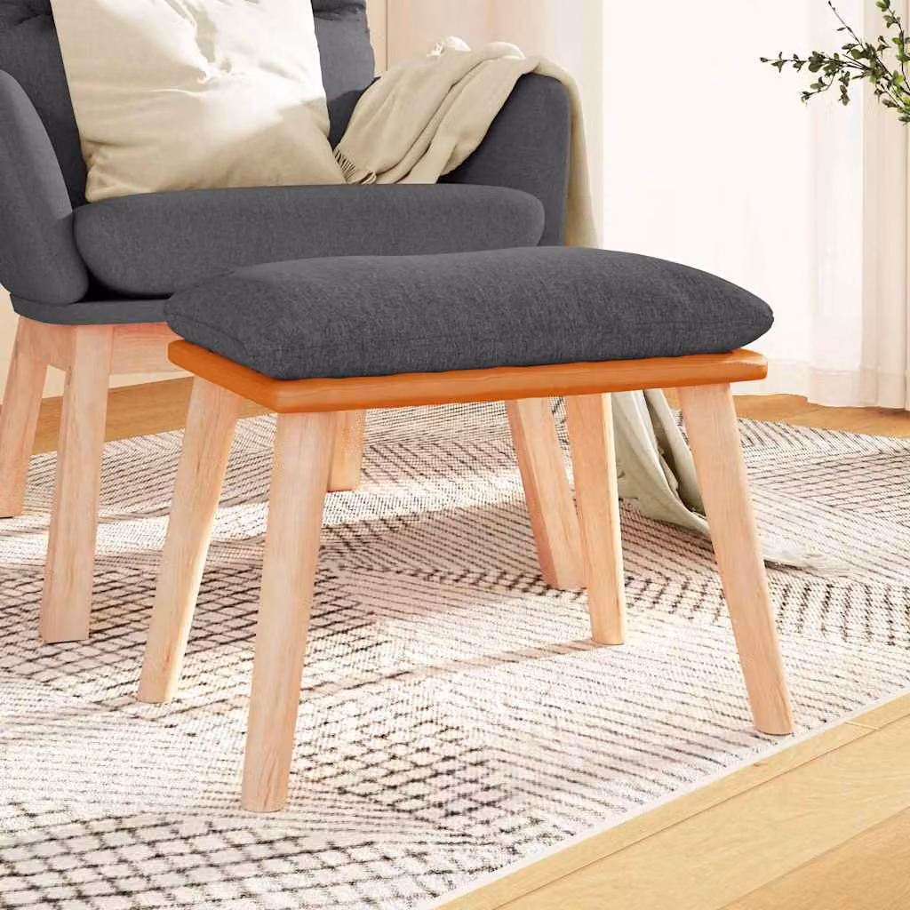 Sgabello vidaXL Grigio Scuro in Tessuto e Similpelle L: 45 cm, P: 29,5 cm, H: 35 cm