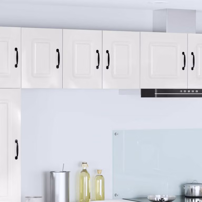 vidaXL Mobiletto pensile da cucina Kalmar Bianco Lucido con ante a battente e ripiani interni in MDF
