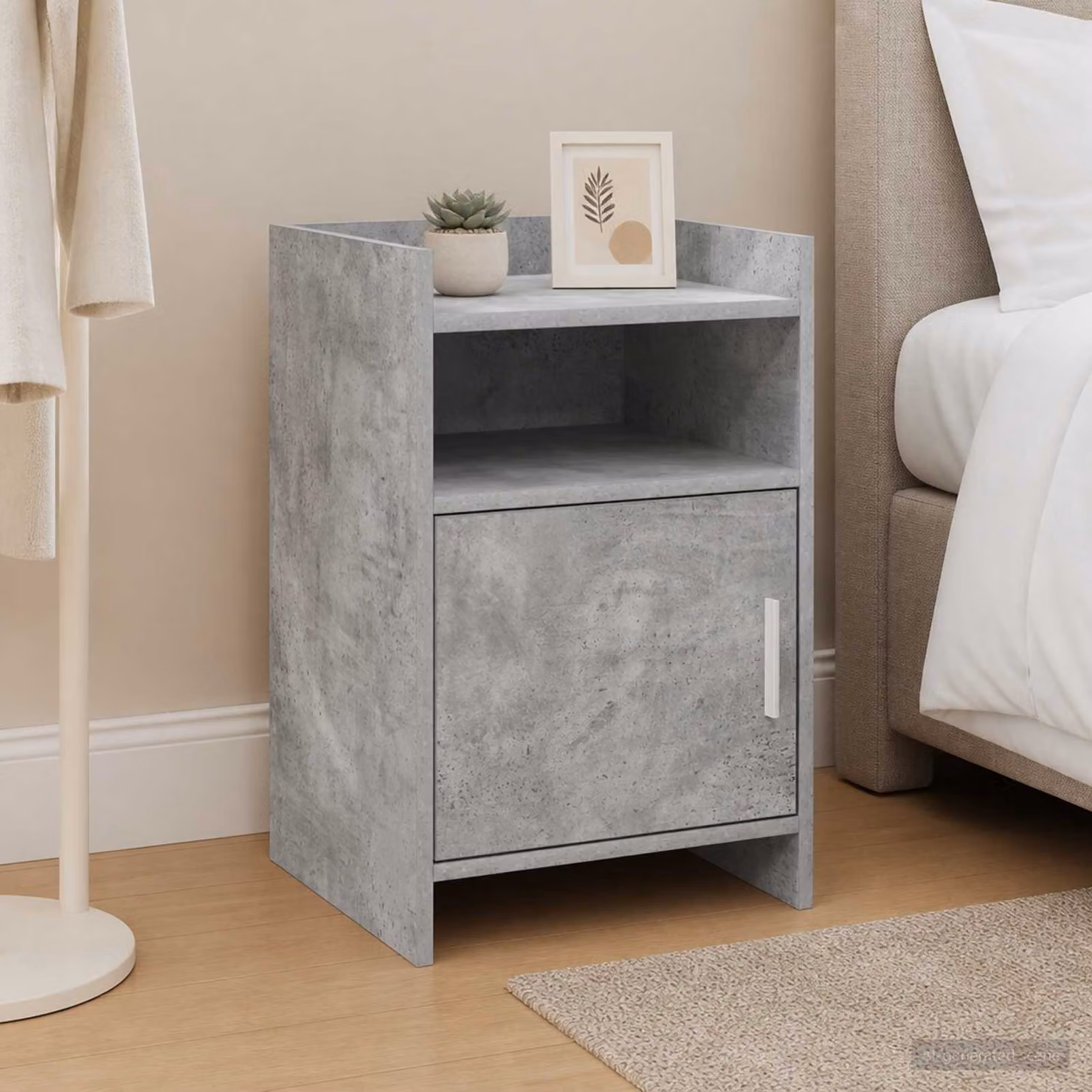 Set di 2 comodini vidaXL in stile moderno colore grigio cemento L/P/H: 40 x 36 x 60 cm