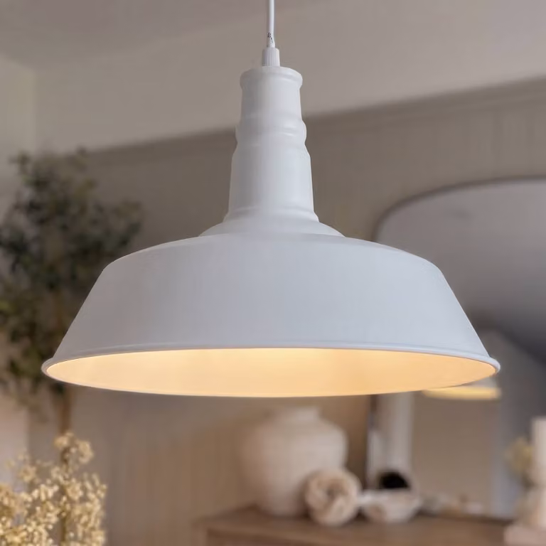 Lampada a sospensione Laylan Lindby, dimmerabile, Bianco / Opale, Soggiorno / Sala da pranzo, Metallo, Moderno, Lampada a sospensione