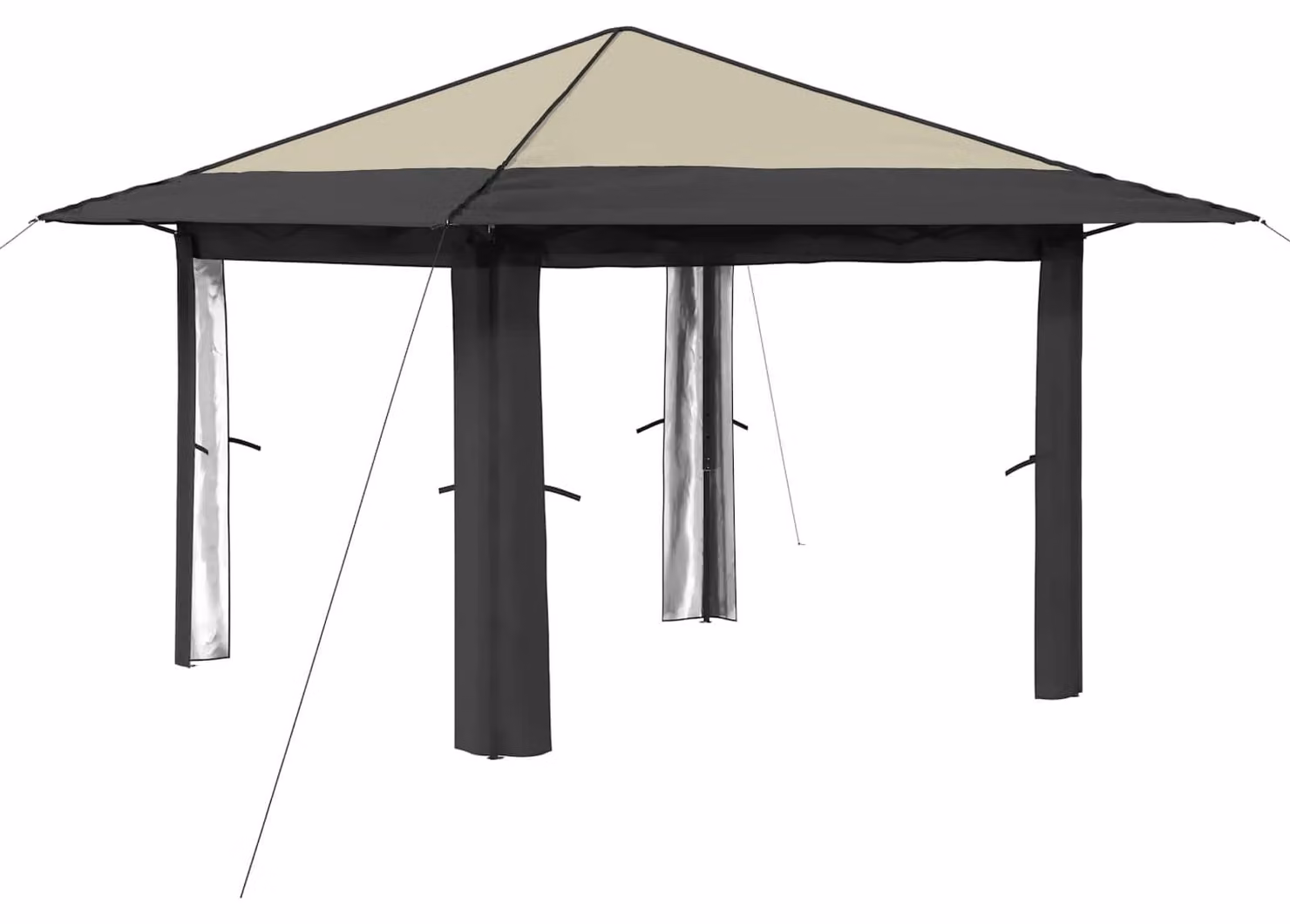 Gazebo senza pareti laterali, dimensioni 3,3 x 3,3 metri, colore crema e antracite