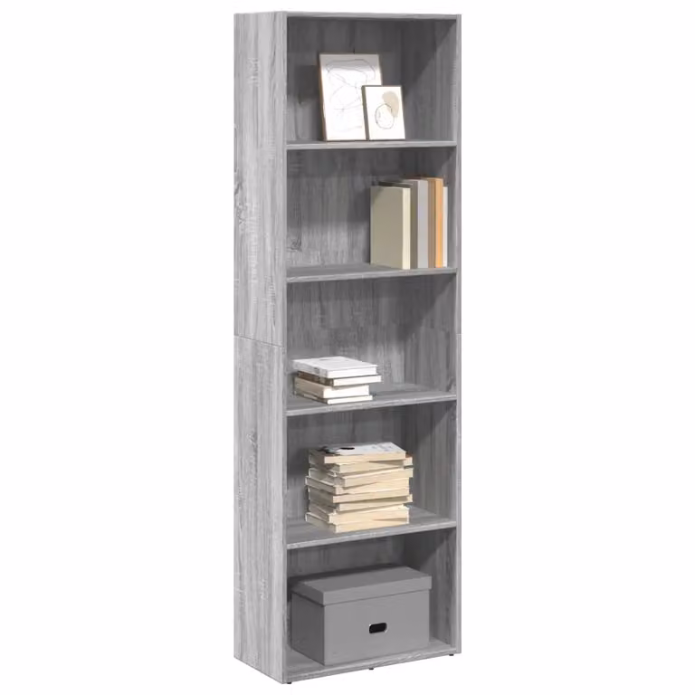 Libreria moderna vidaXL in legno MDF Grigio, da appendere al muro, L: 60 cm, P: 30 cm, H: 189 cm