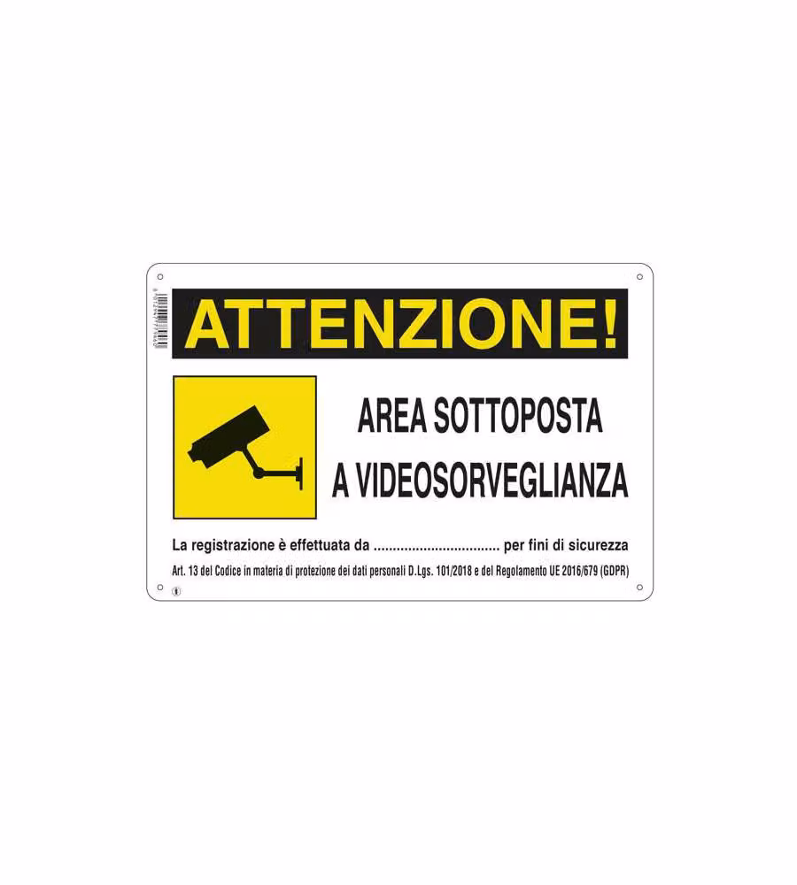 Cartello Area videosorvegliata 30x20