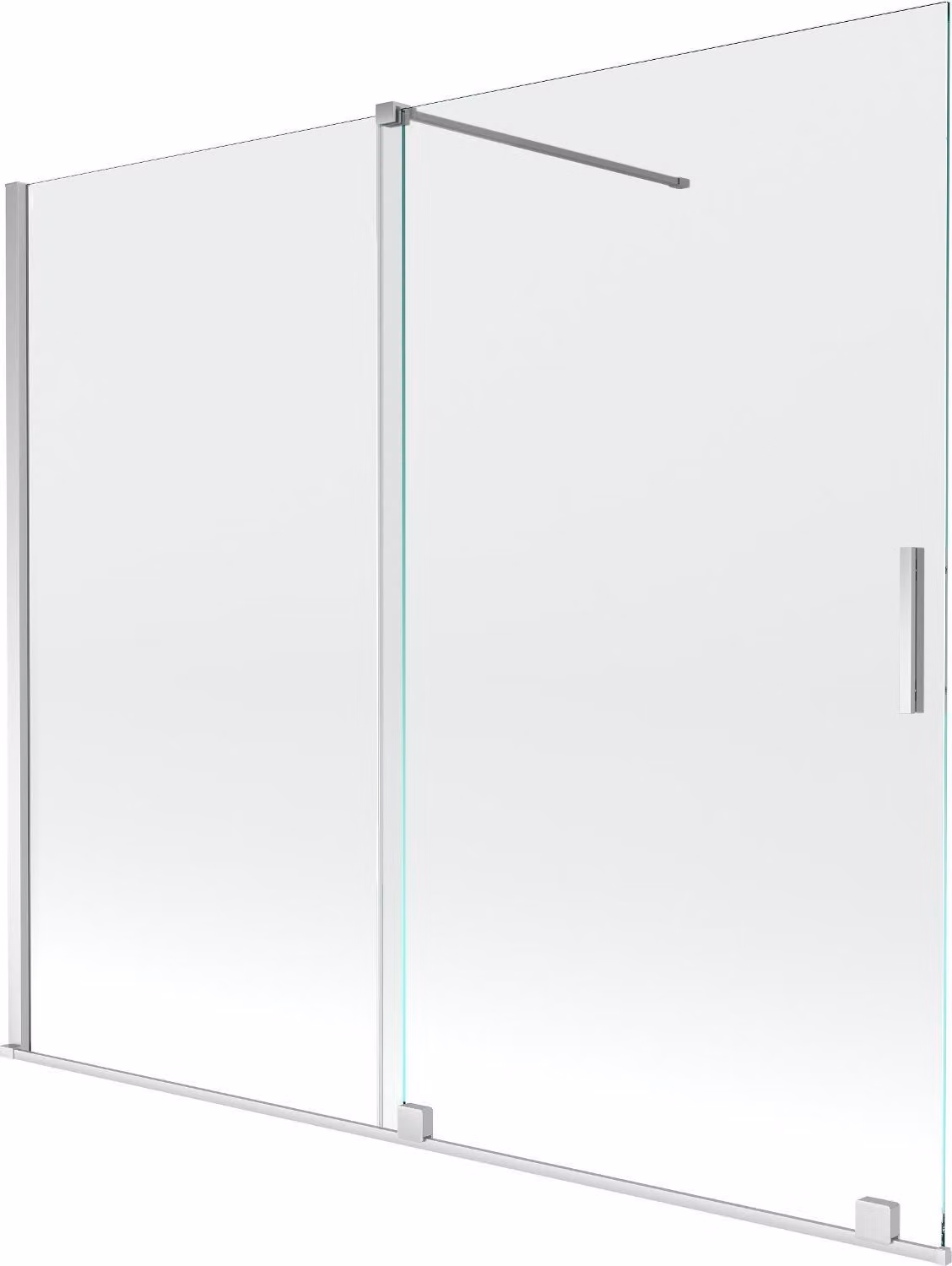 Mexen Velar paravento da bagno 2 ante scorrevoli 180 x 150 cm, trasparente, cromo - 896-180-000-01-01