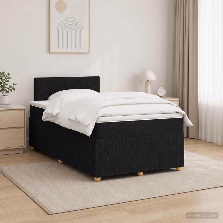 Maison Exclusive - Letto boxspring con materasso nero 120 x 200 cm Tessuto