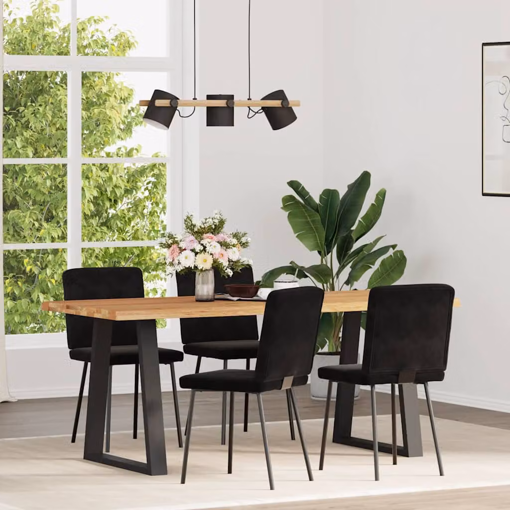 vidaXL Sedie da Pranzo 4 pz Nere in Velluto