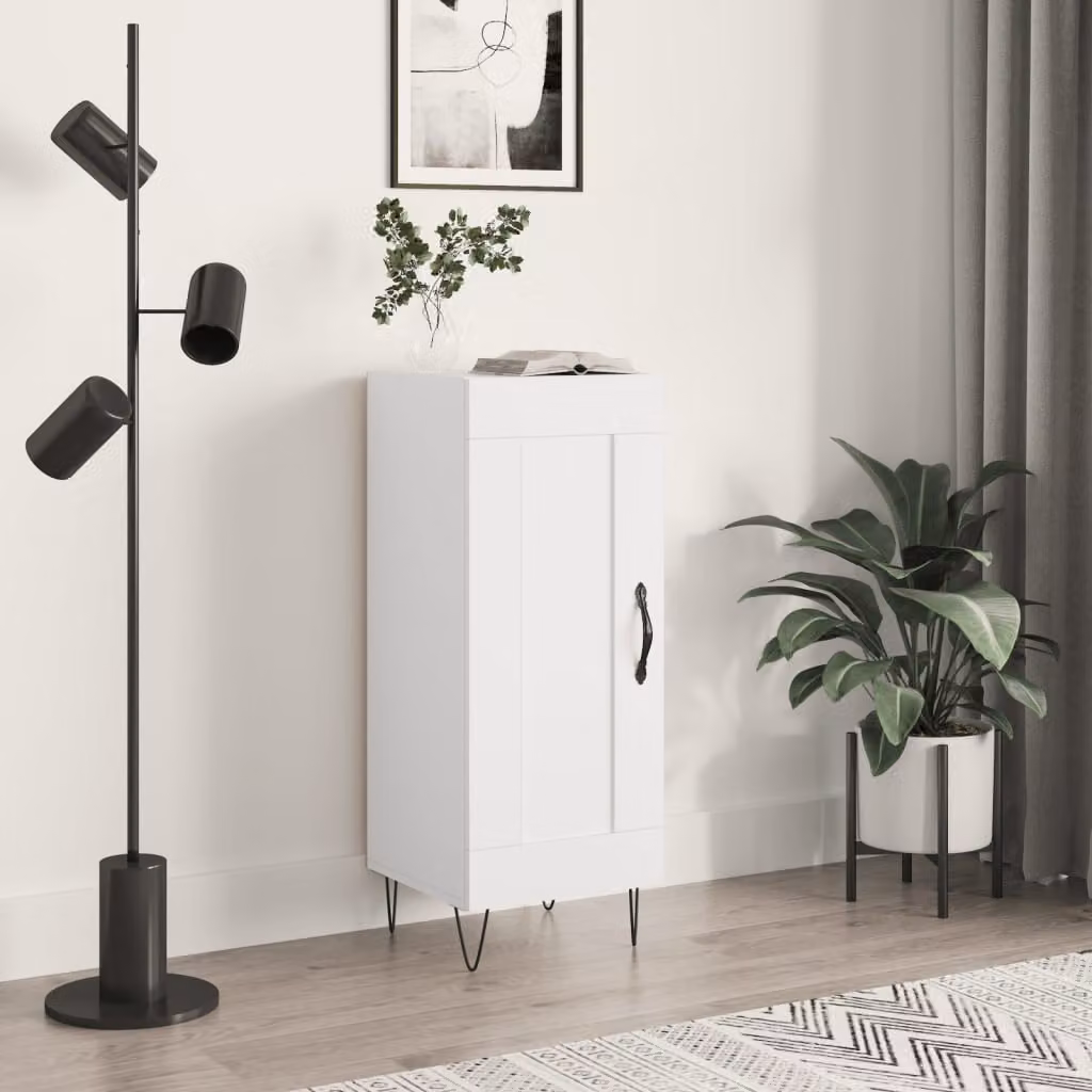 Credenza moderna bianca vidaXL in legno e metallo L/P/H: 34,5 x 34 x 90 cm