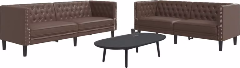 Maison Exclusive - Set divano Chesterfield a 2 posti in ecopelle marrone