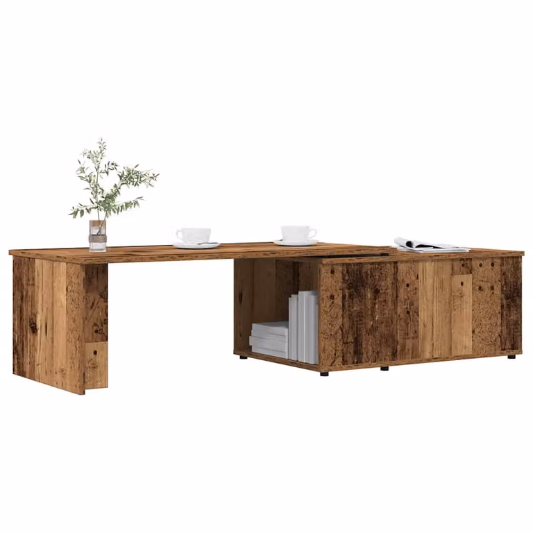 vidaXL Tavolino da Salotto Rettangolare in Legno Vecchio Marrone L: 150 cm, P: 50 cm, H: 35 cm