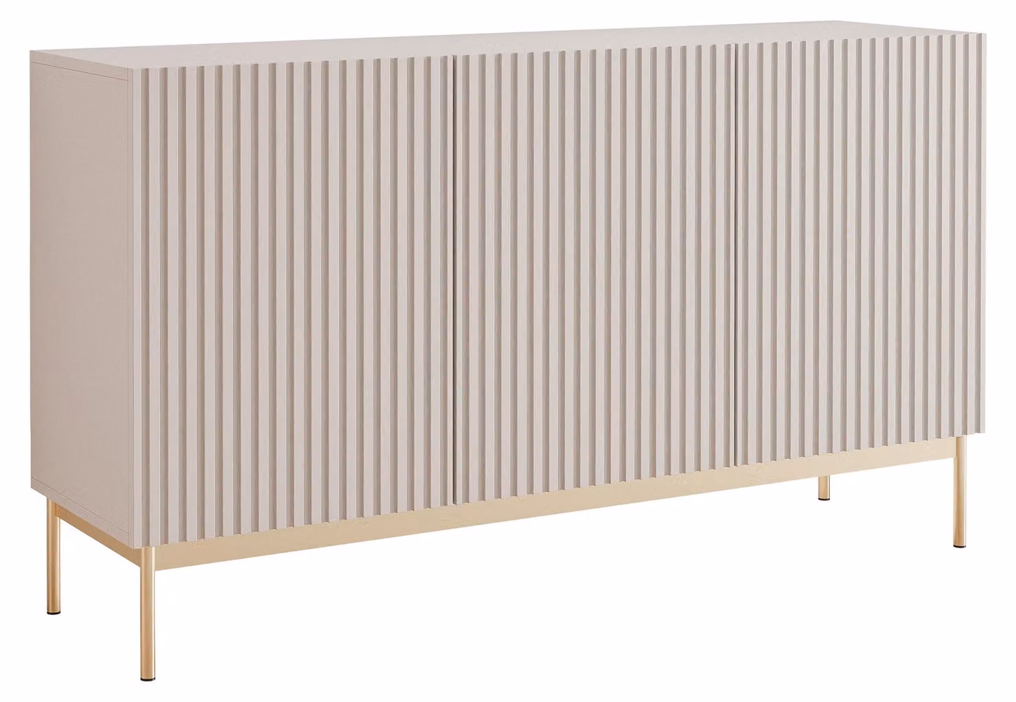 Selsey Linearis - Credenza a 3 ante con illuminazione a LED, grigio cashmere, 138 cm