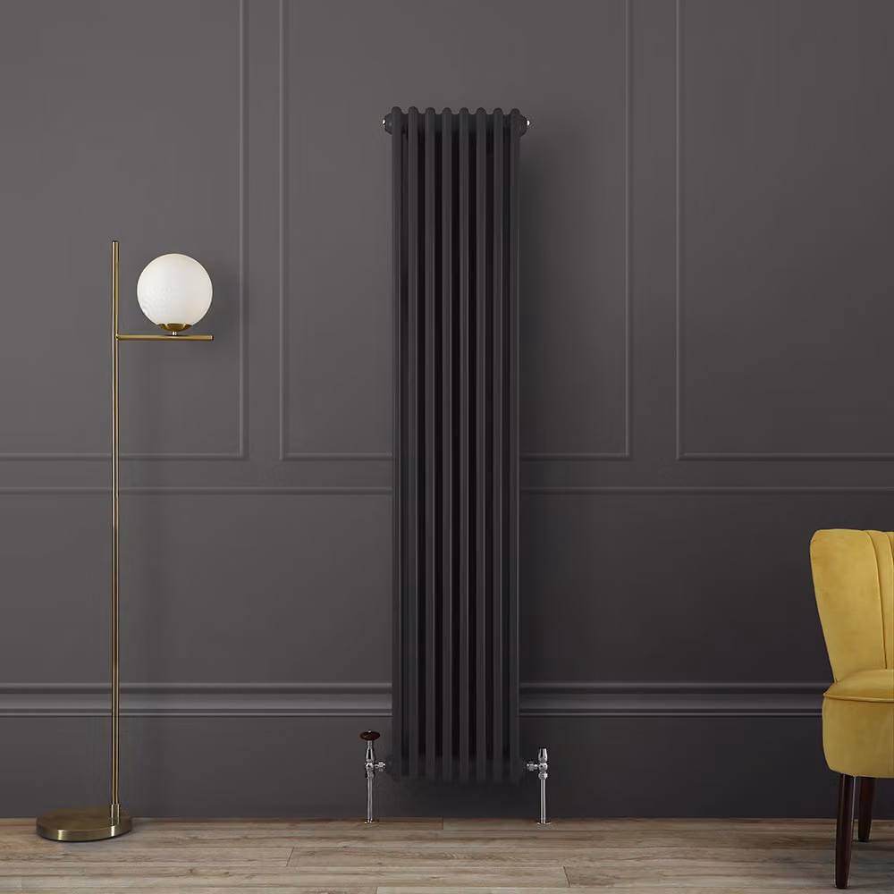 Radiatore Tradizionale Verticale a Doppia Colonna - Grigio (Carbon Grey) - 1800mm x 380mm - Regent by Hudson Reed