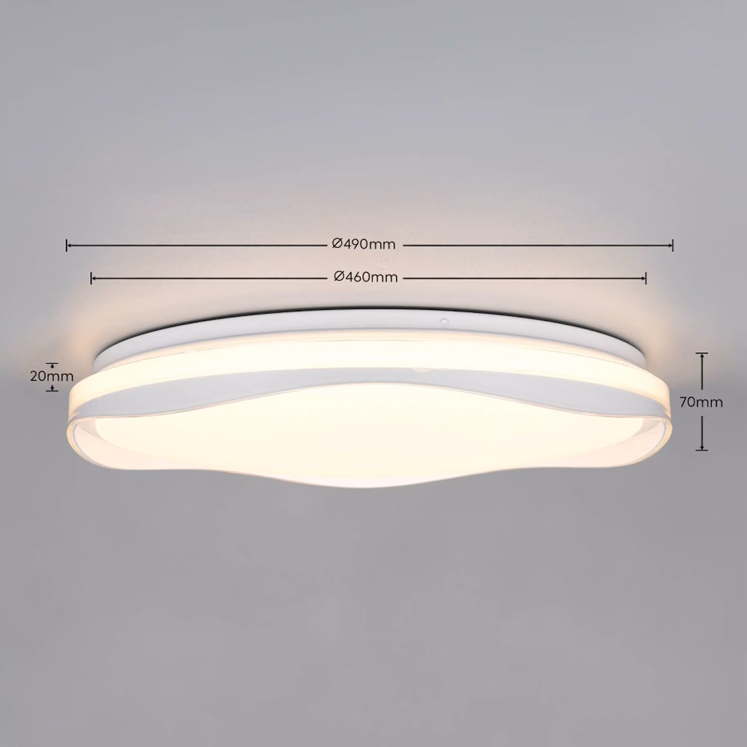 Reality Leuchten Plafoniera soffitto Pavo, dimmerabile, Alluminio / Grigio / Zincato, Soggiorno / Sala da pranzo, Plastica, Moderno, Plafoniera