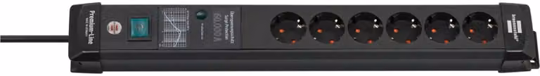 Brennenstuhl 1951160402 Brennenstuhl Premium-Line ÜSS 6fach schwarz *DE*