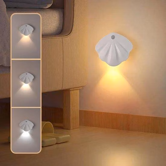 Lampada a LED con sensore di movimento - 3 colori - Magnetica - Wireless - Ricaricabile tramite USB - Batteria di grande capacità - Bianca