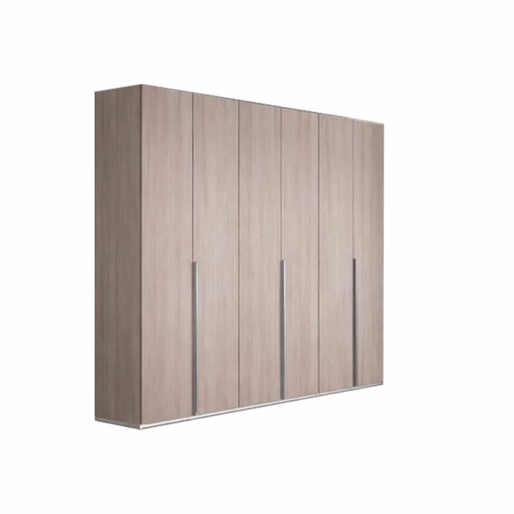 Completa la tua camera da letto con il set Urano in legno di frassino color beige, composto da struttura letto, comodino, armadio, cassettiera e specchio. – 2