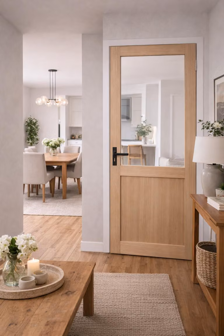 Bloc Porta Officina Rivestimento Rovere H204 x L73 cm, lato pannello P. sinistra, maniglia GD MENUISERIES