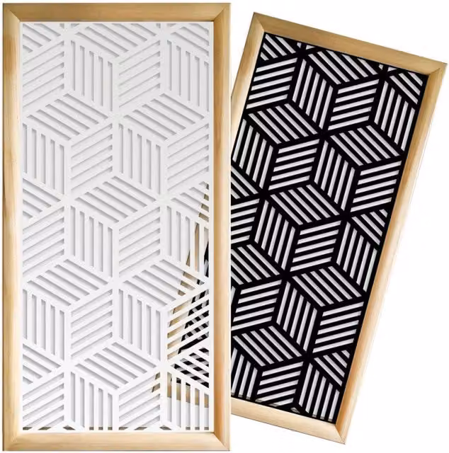 Signorbit CUBIC Moduli Decorativi in Legno e PVC, Colore: Nero, L: 73 cm, P: 64 cm, H: 148 cm