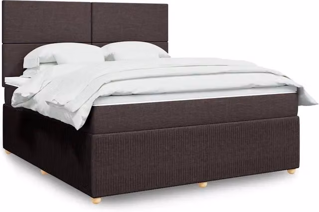 Letto Ibrido con Giroletto a Molle e Materasso vidaXL, Marrone e Bianco, L 180 x P 200 cm