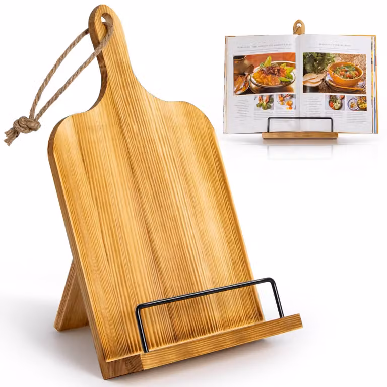 Solidchoice - Portapentole da cucina in legno con angolo regolabile