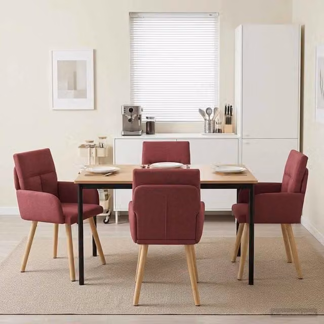 Sedie da pranzo 4 pz Tessuto Rosso Vino 60 x 56 x 93 cm 3428360