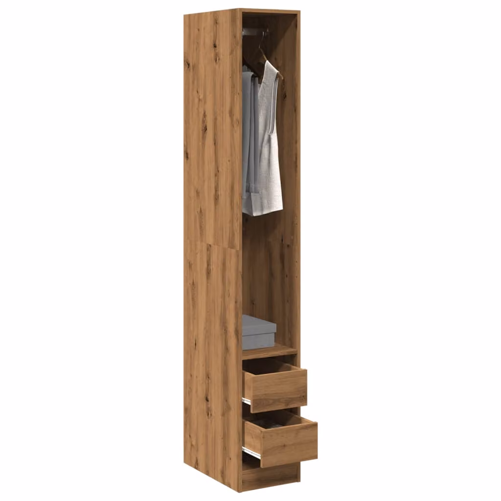 Armadio da parete vidaXL in legno rovere marrone con ante a battente e ripiani interni L/P/H: 30 x 50 x 200 cm – 1