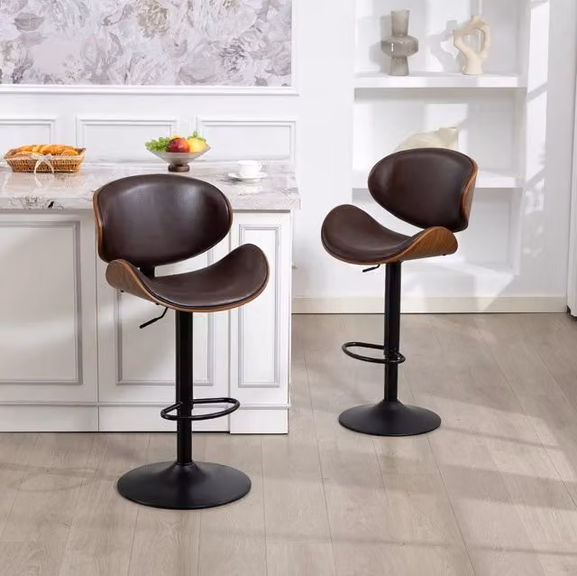 Set di 2 sgabelli da bar 51x50x93-103,5 cm marrone – girevoli regolabili