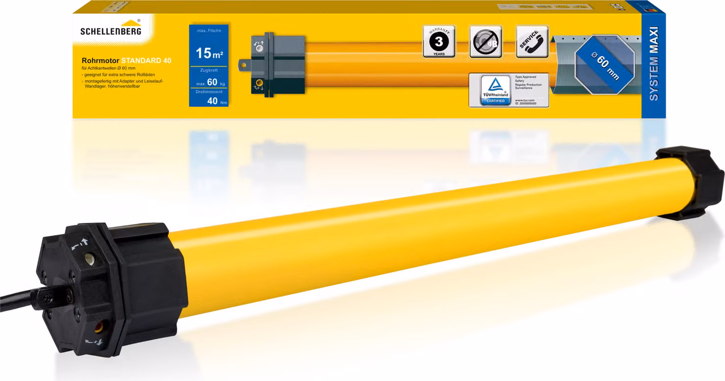 Motore tubolare STANDARD Maxi 40 Nm Schellenberg 20640 Forza di trazione 60 kg