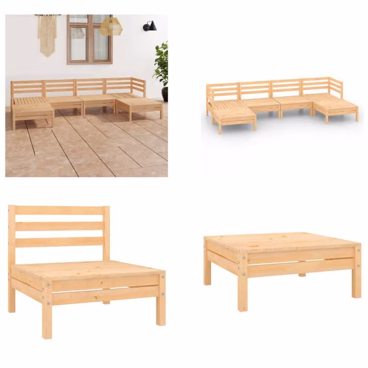 vidaXL set salotto da giardino 6 pezzi pino massiccio - Set di mobili da giardino - Set di mobili da giardino - Set di mobili da giardino - Set di mobili da giardino