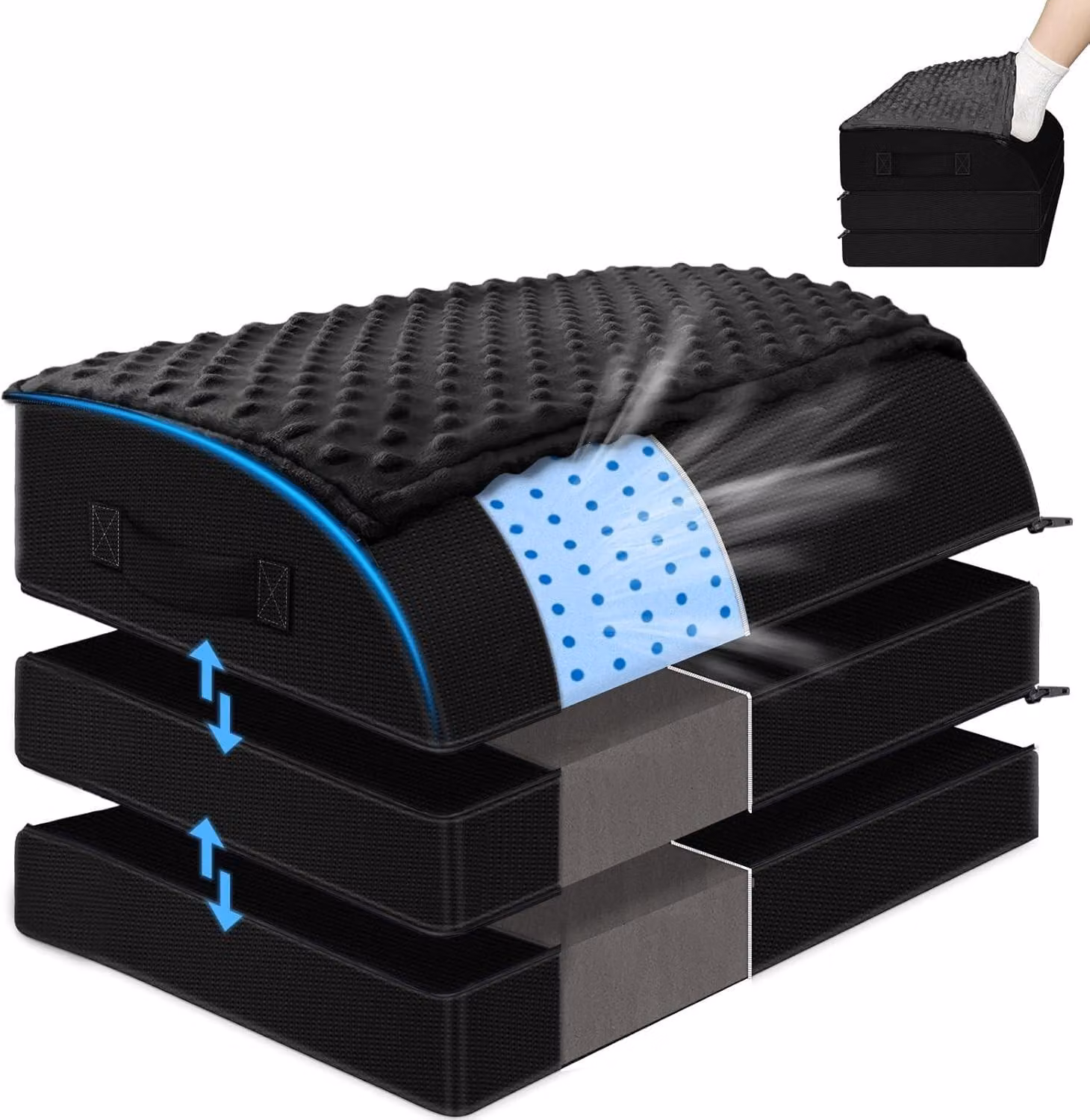 Omgoods - Poggiapiedi ergonomici da posizionare sotto la scrivania, con 3 altezze regolabili