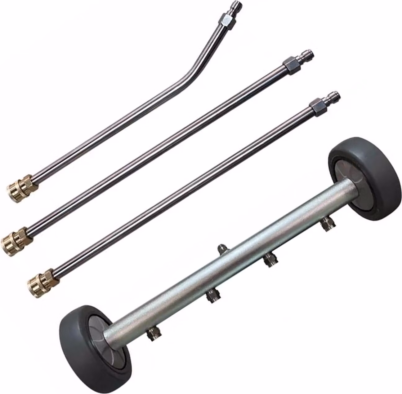 Idropulitrice da 16 pollici per il lavaggio del sottoscocca, spruzzatore con 4 ugelli, idropulitrice per auto da 4000 PSI, 2 aste dritte e 1 asta angolata