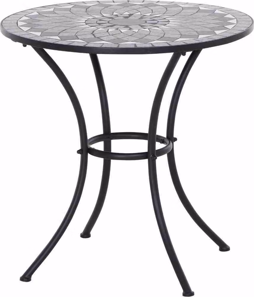 Tavolo rotondo Siena Garden Como Ø 60cm nero / mosaico