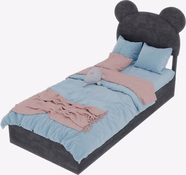 Letto contenitore per bambini con struttura a casetta e sollevamento pneumatico, rivestito in tessuto grigio, L/P/H: 200 x 90 x 133 cm – 1