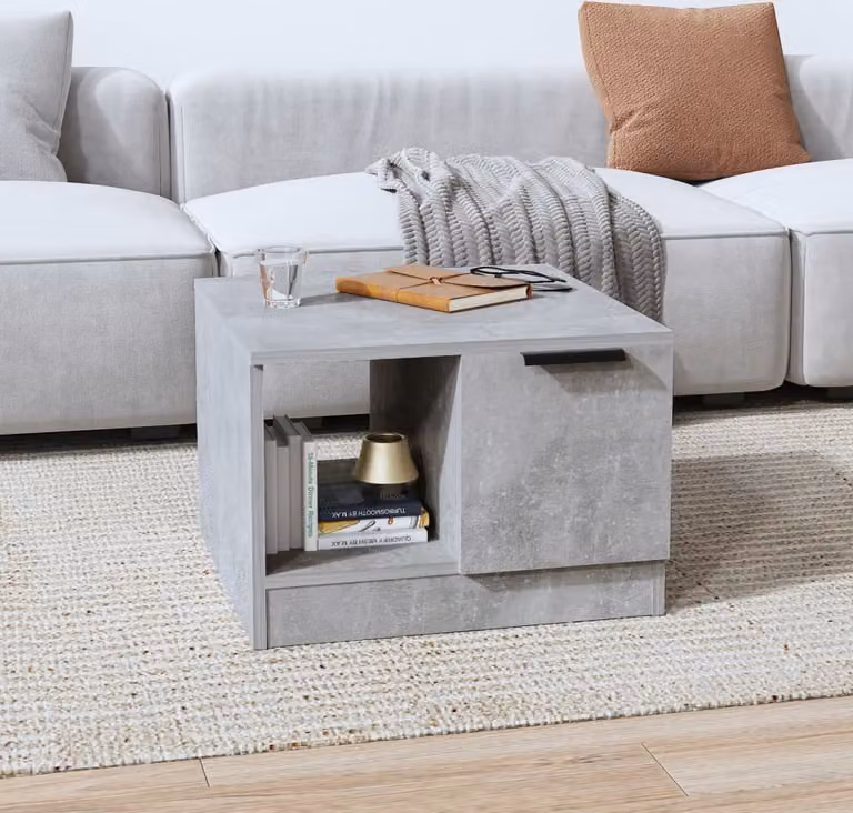 Maison Exclusive - Tavolino grigio cemento 50x50x36 cm Materiale ligneo