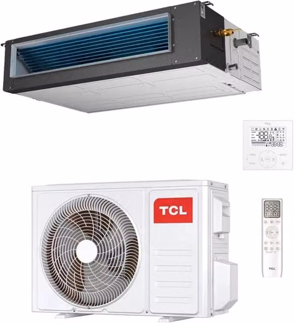 Condizionatore TCL Canalizzato Canalizzabile Inverter 12000 Btu R-32 Wi-Fi Optional con Comandi di serie