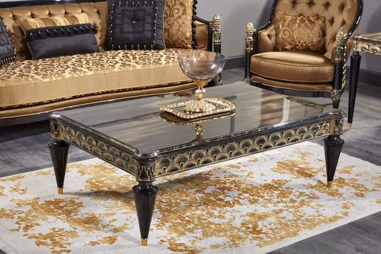 Casa Padrino tavolino barocco nero/oro 140 x 90 x h. 45 cm - tavolino da salotto in stile barocco