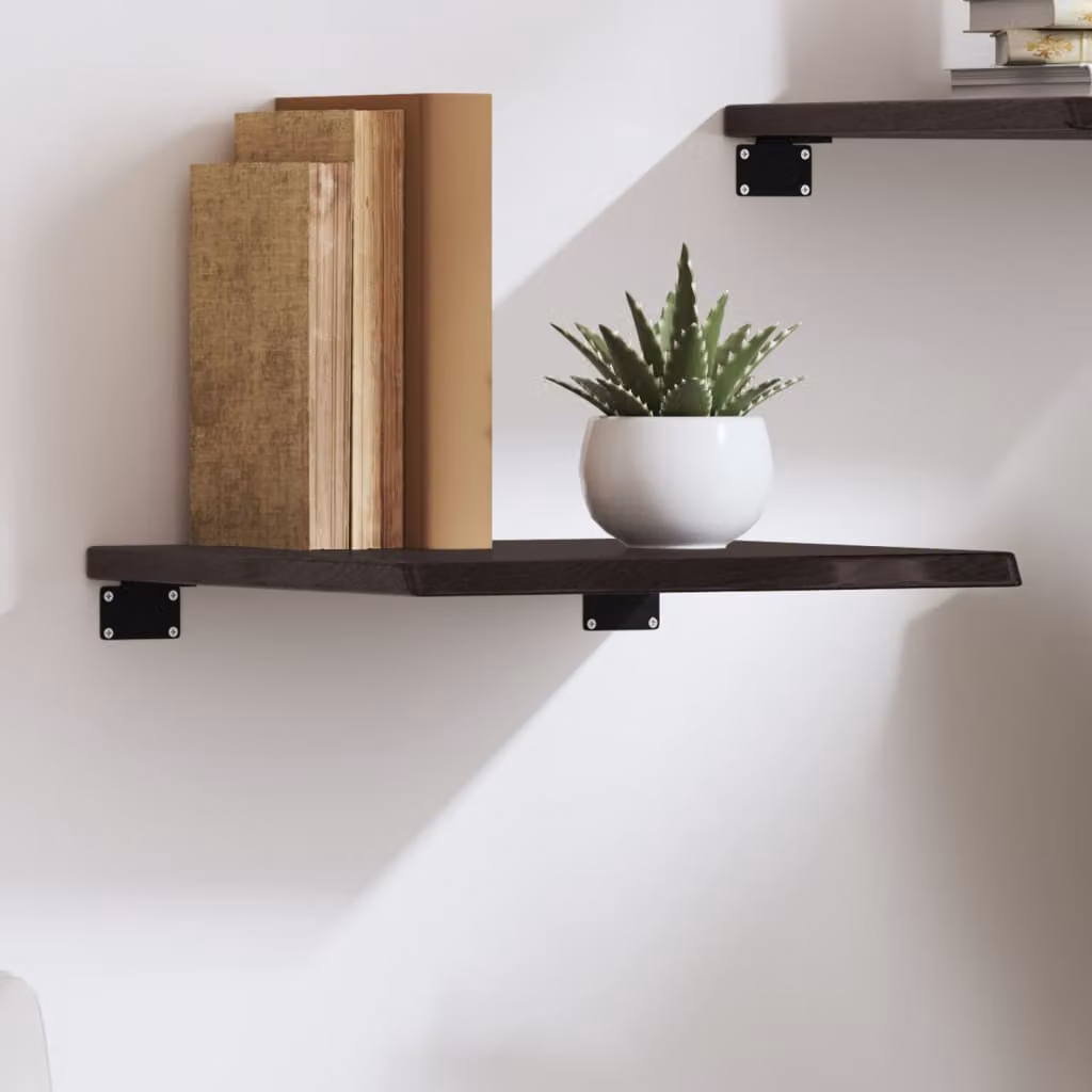 Ripiano da muro vidaXL in rovere massello marrone scuro L 40 cm, P 40 cm, H 2 cm