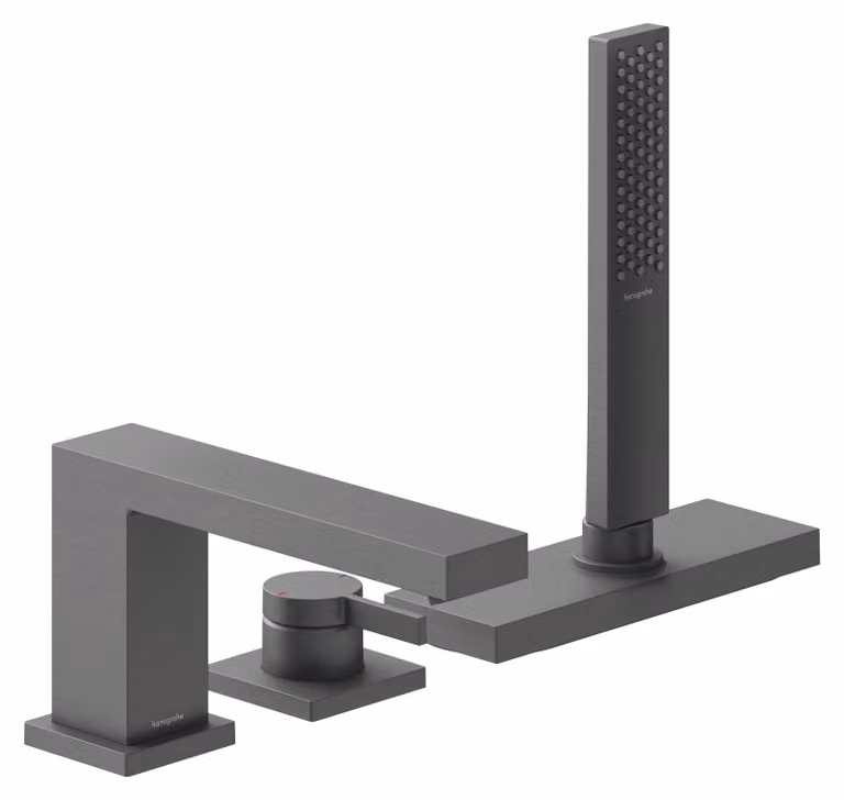 Mitigeur monocommande de baignoire hansgrohe Tecturis E, 3 trous, portée 206 mm, accessoires et sBox inclus, 2 points d'eau, 73443340, 73443340