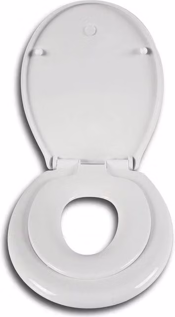 WC riduttore con visore WC in PP con sedile per bambini integrato Sistema di rilascio rapido e chiusura morbida Bianco