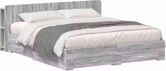 Telaio del letto con storage Sonoma grigio 200 x 200 cm 3433797