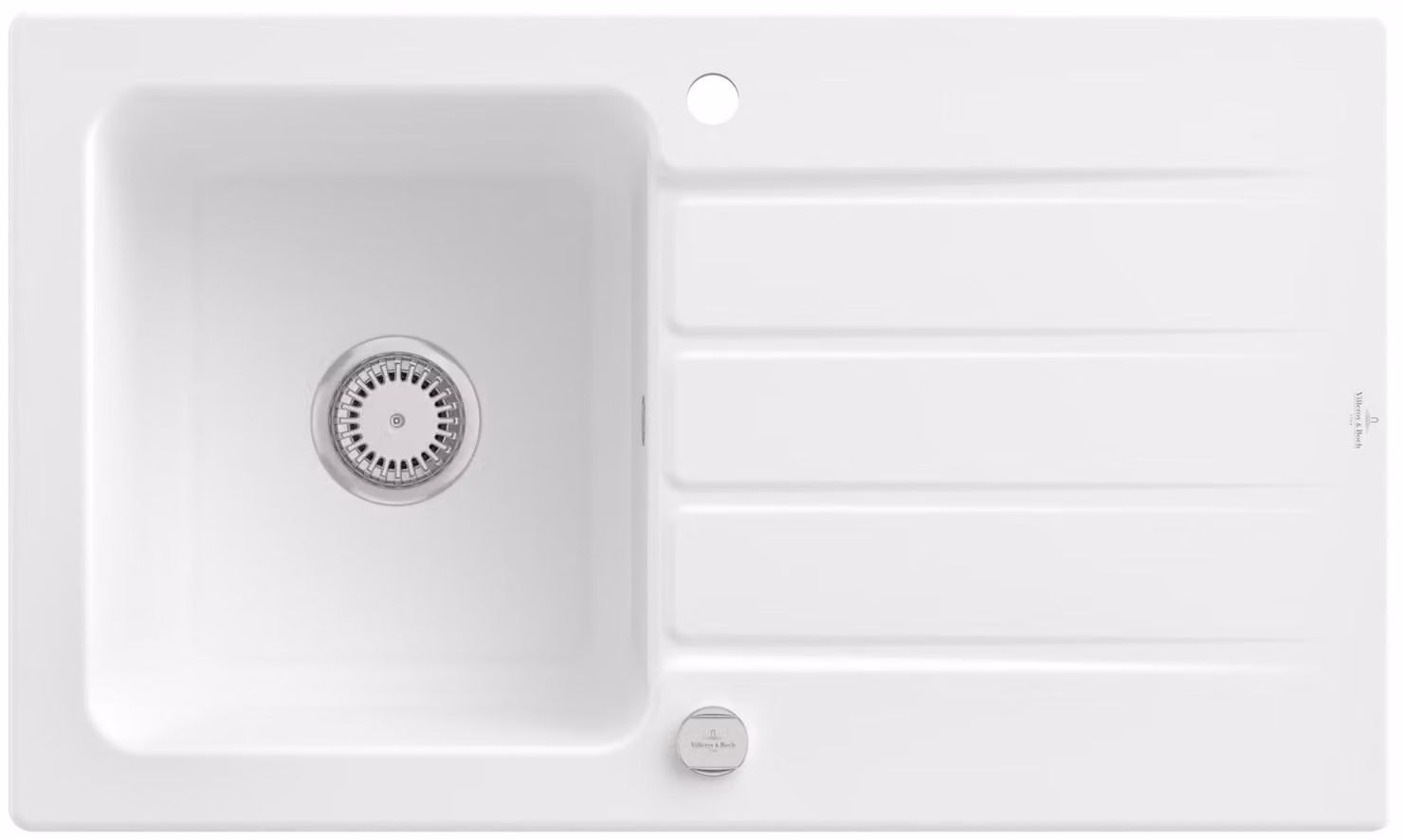 Villeroy&Boch Lavello rettangolare da cucina con sgocciolatoio Architectura 50 Stone White 86x51 cm, 3350 01 R1