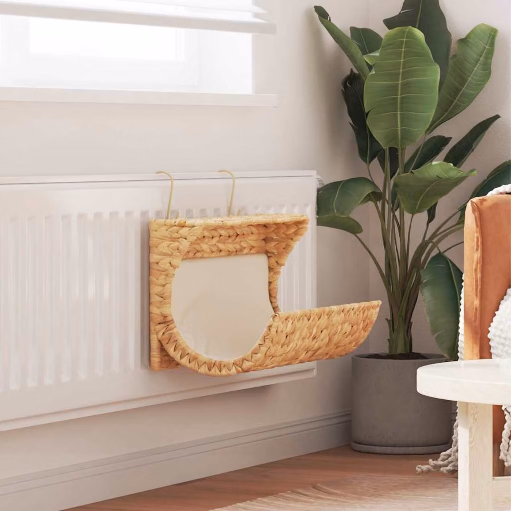 Cuccia per gatti vidaXL in rattan marrone con cuscino, L/P/H: 37 x 20 x 20 cm