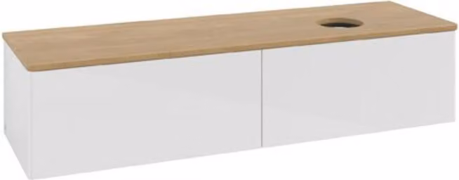 V&B Mobiletto senza struttura frontale Antao 160x50cm, WBP colore hon. Oa, glo wh. Lac