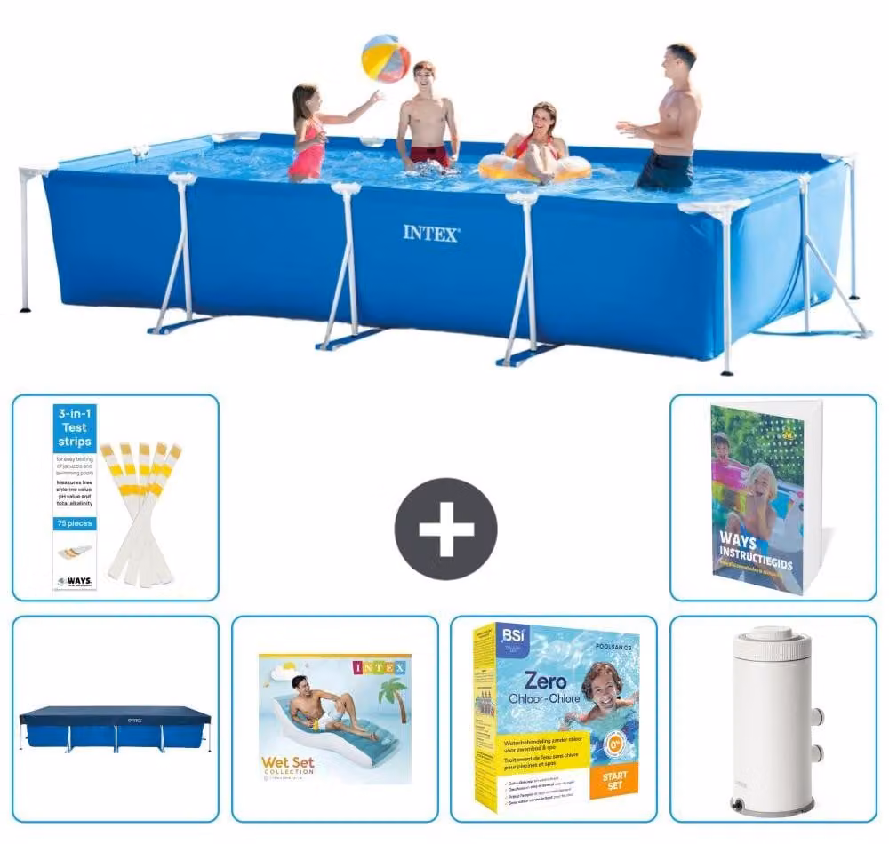 Piscina fuori terra rettangolare - 450x220x84 cm - composta da 5 elementi, modello S135