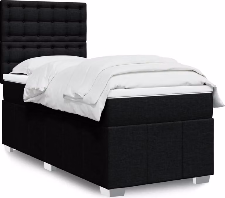 Maison Exclusive - Letto boxspring con materasso nero 90x200 cm Tessuto