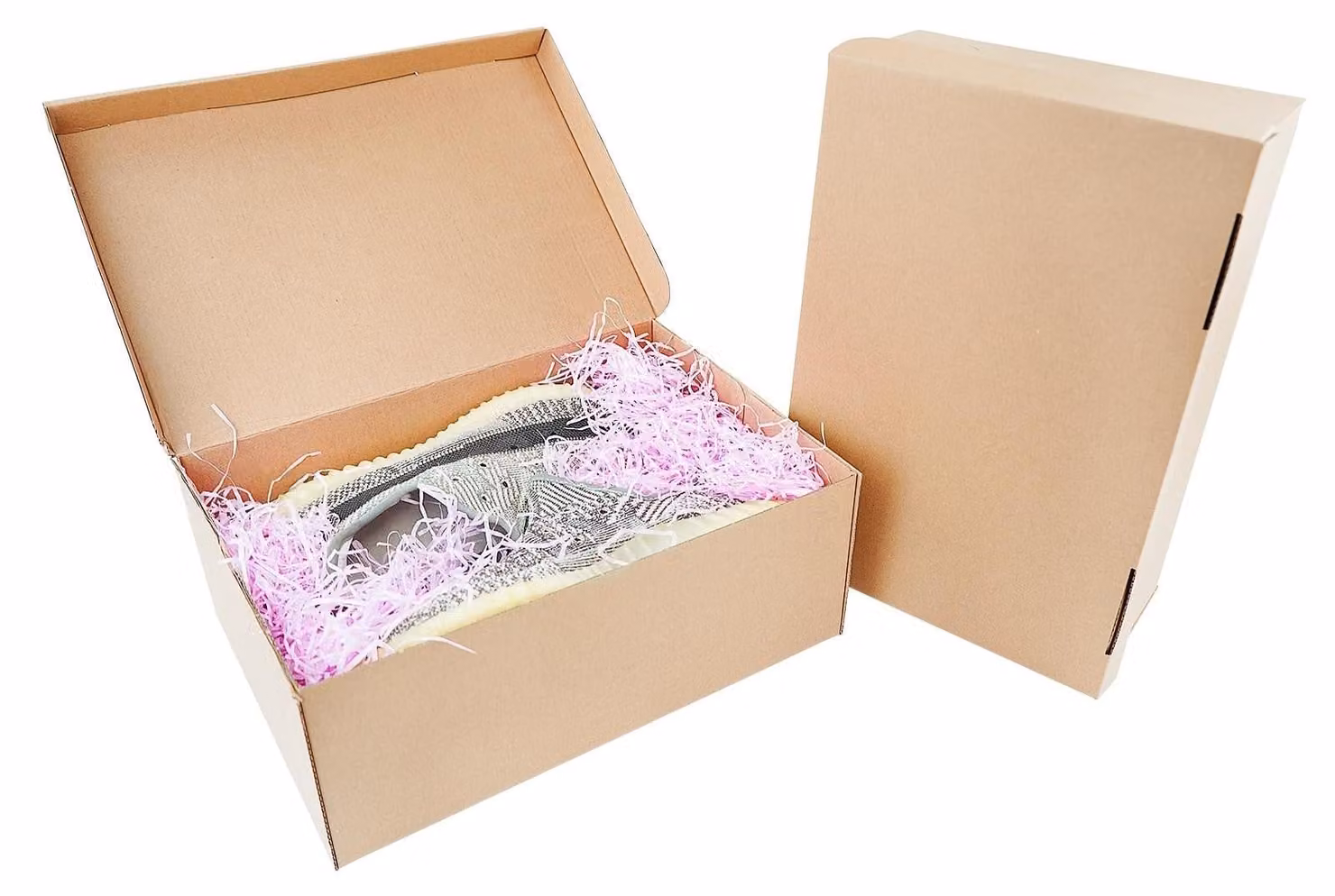 Omgoods - Set di 5 scatole pieghevoli in cartone per scarpe, con coperchio, dimensioni 32x22x12 cm