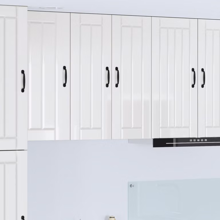vidaXL Mobile in vetro da parete LUCCA Bianco Lucido 60 x 31 x 80 cm