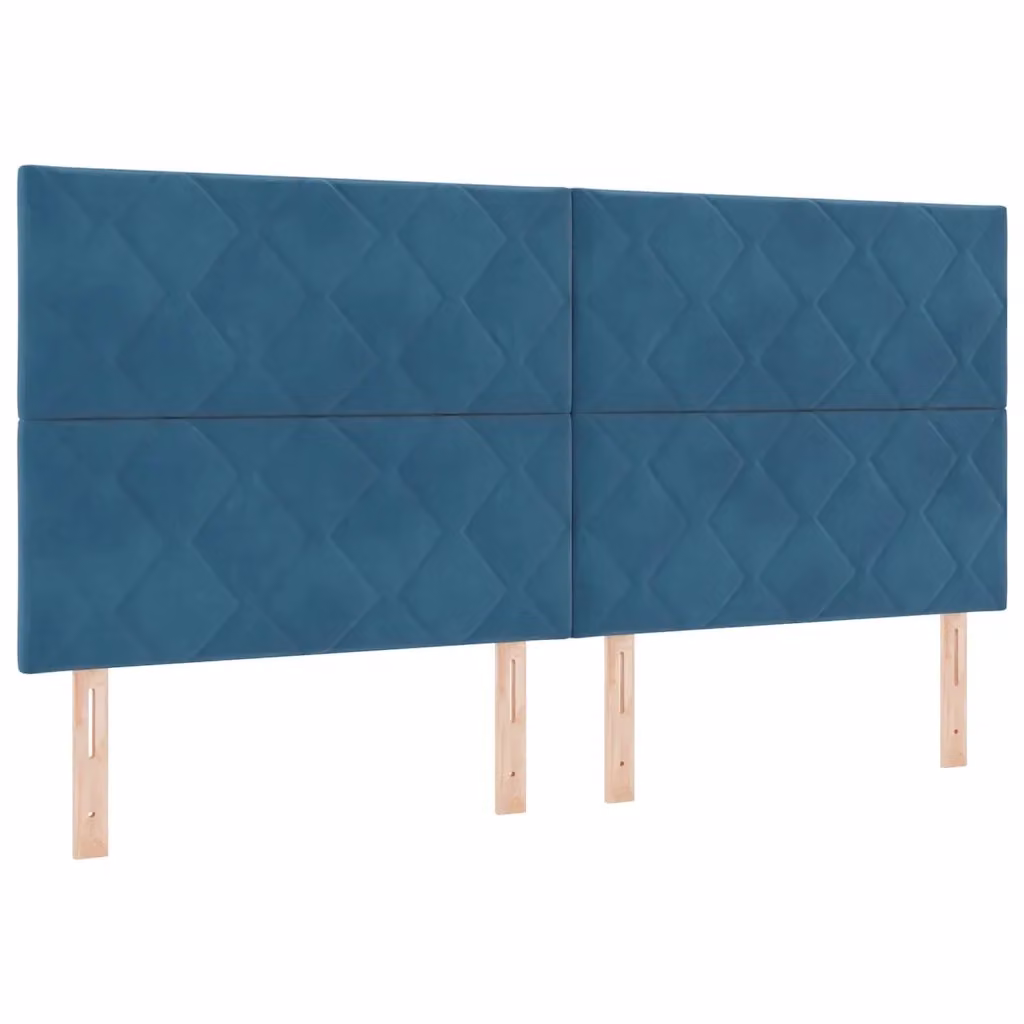 Letto a molla con illuminazione LED blu scuro vidaXL in velluto L 200 x P 200 x H 280 cm – 2