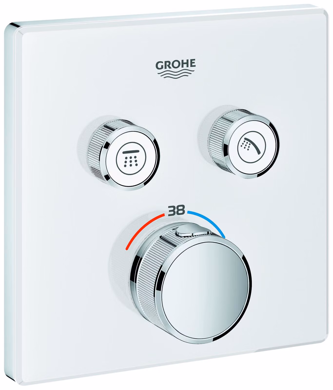 Grohe Grohtherm SmartControl Thermostat avec deux vannes d'arrêt, rose murale blanc lune, 29156LS0, 29156LS0