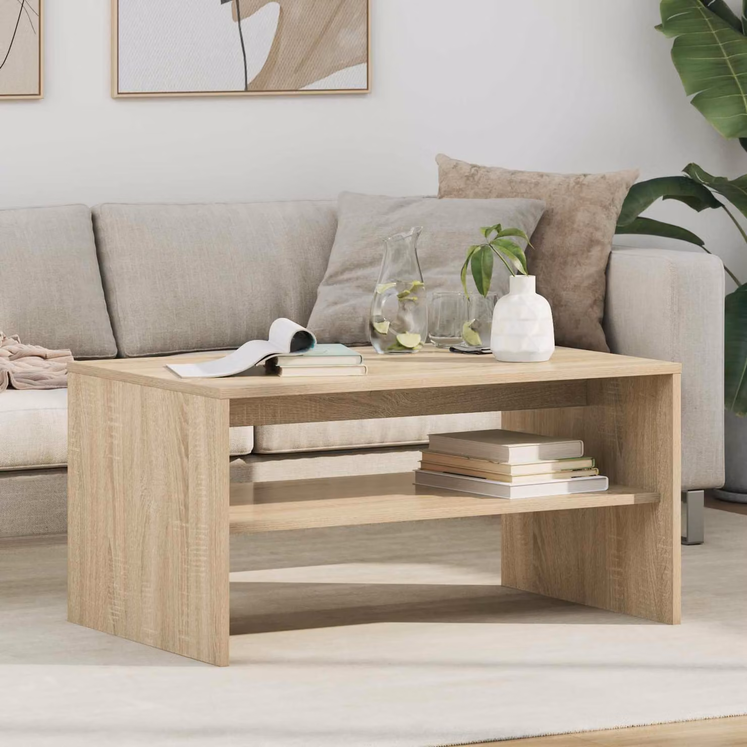 Maison Exclusive - Tavolino Sonoma in rovere 80 x 50 x 40 cm Materiale ligneo