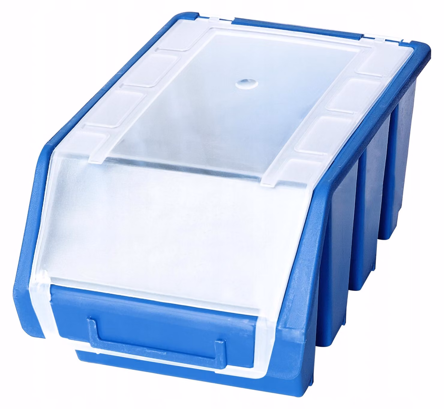 Scatola portaoggetti aperta con coperchio incernierato dimensioni 3 blu 17x24,5x12,5 cm